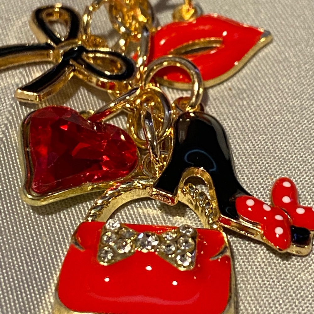 Chic Red and Black Keychain Accessory - Picture 2 of 3
